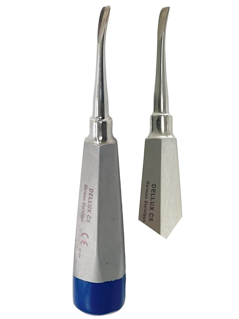 artlab -Dental Luxating Elevator Dental Root Elevators Straight Curved Tip-Periotome Luxating Elevator Apical Root Dental Elavators Extracting Extraction (Elevator cvd 5mm Blue) - Image 3